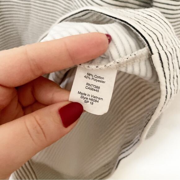 J.Crew Factory Black White Striped Ruffle Sleeve Dress Size XS - Picture 4 of 9